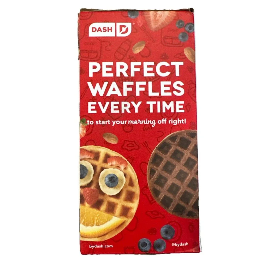 Dash Mini Waffle Maker 4” Cooking Non Stick 350 Watt Fast Breakfast Purple NEW!